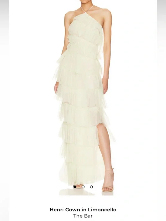The Bar Henri Ruffled Tulle Gown in Limoncello - Picture 4 of 6
